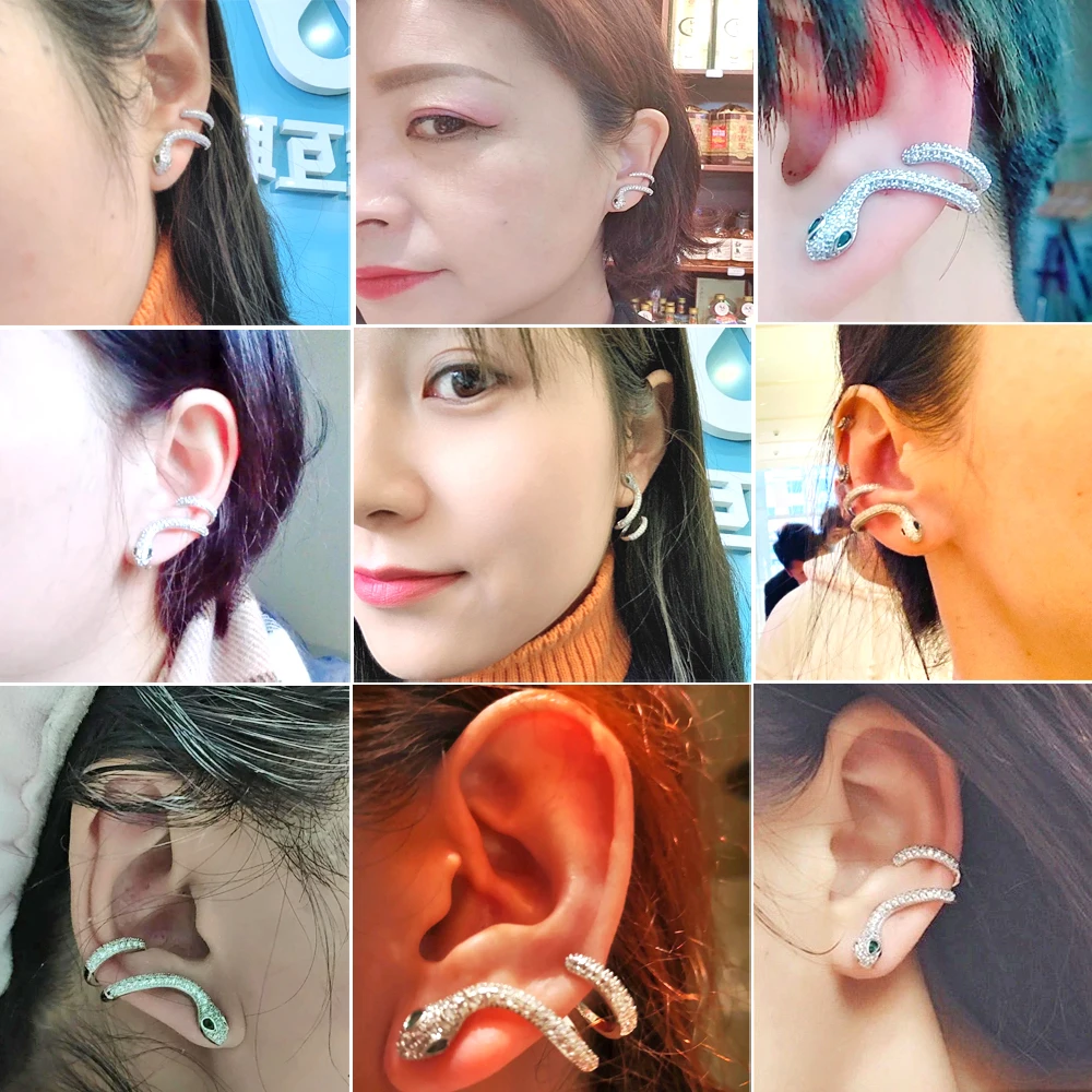 

1PC Vintage Snake Earing Clips Piercing Punk Non Pierced Clip Earrings Ear Cuffs for Women Men Rock Punk Style Piercing Jewelry