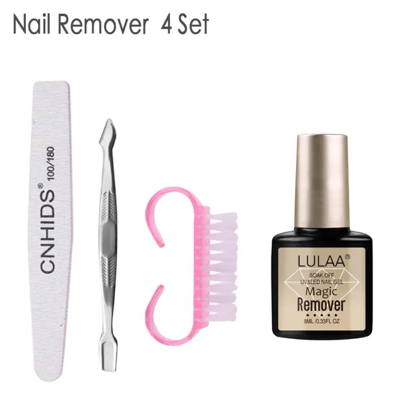 

4 Pcs Set Burst Gel Nail Polish Remover Cleaner Nails UV Gel Degreaser Liquid Remove Sticky Layer Manicure Tools