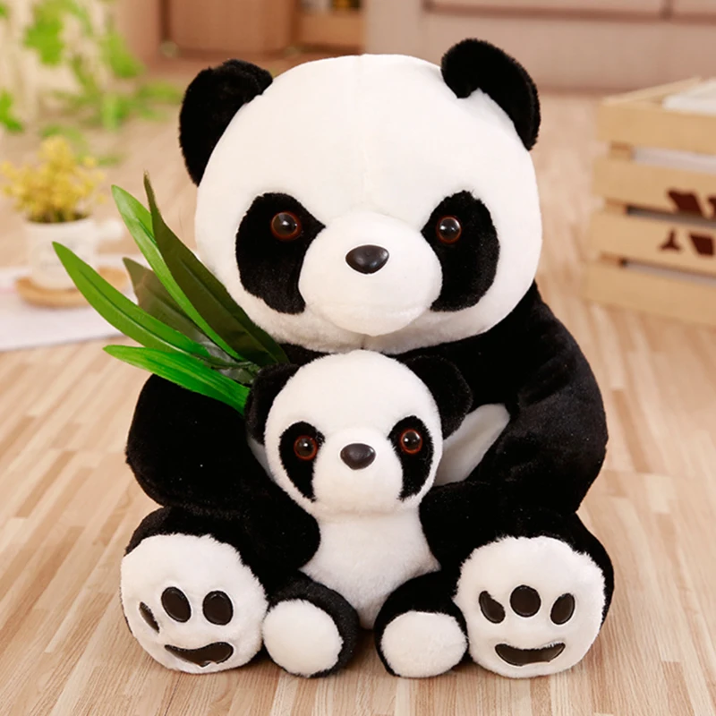 25 50 см Милая бамбуковая плетеная кукла панда Детская плюшевая игрушка подушка