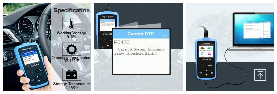 TOPDON arilsink 201 OBD2 автомобильный считыватель кодов полная функция OBD2 AL201 контрольный светильник двигателя(MIL) Live Data Freeze Frame Просмотр данных