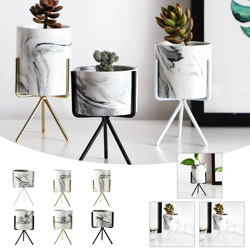 Nordic Керамика ваза для цветов Мрамор арт стойка вазы держатель настольный