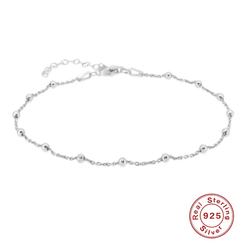 Женские ножные браслеты CANNER из настоящего серебра 925 пробы в простом стиле милые