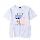 Ketnipz любовь Urself футболки женскиемужские летние футболки с коротким рукавом в Корейском стиле свободные топы с рисунком, модная, на каждый день, высокого качества с О-образным вырезом