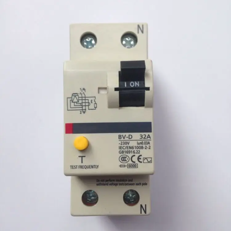 BV-D 2P миниатюрный прерыватель цепи при утечке на землю 6A 16A 20A 25A 32A 40A 63A