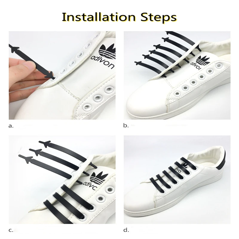 

12 Pcs/Lot NEW Elastic Silicone Shoelaces Creative And Versatile Lazy Shoelaces No Washing And No Tying 6 Color Unisex