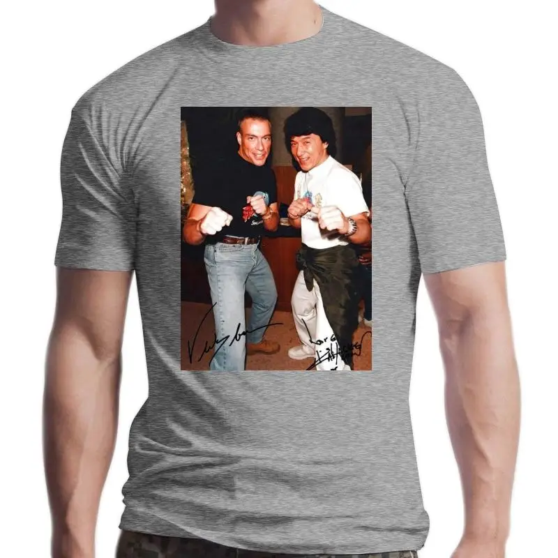 

Новые мужские футболки Джеки Чан и Жан-Клод Ван Дамме 2021 лучший дизайн хлопковые топы