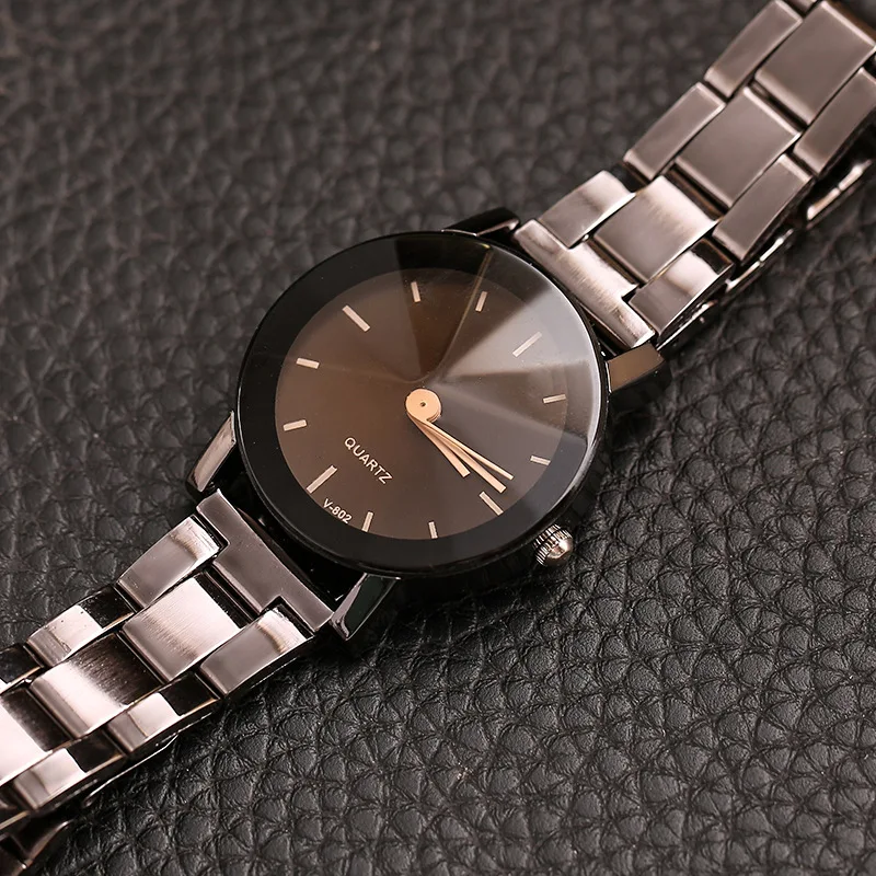 

Top Plaza His and Hers Valentine's Day Gift Couple Watch Full Black/Brown Bracelet Watch Simple and Elegant Design