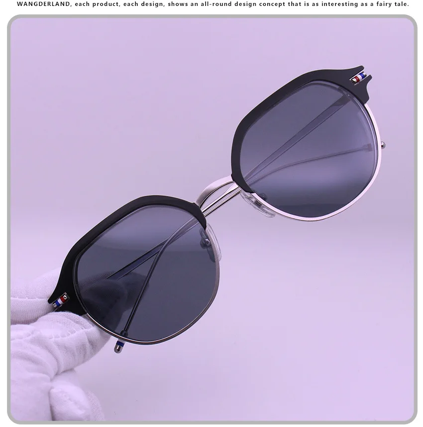 

2020 New Arrival Square Eyeglasses Frame with Clip Men Silver eyewear High Quality Polarized Sunglasses With Original Case