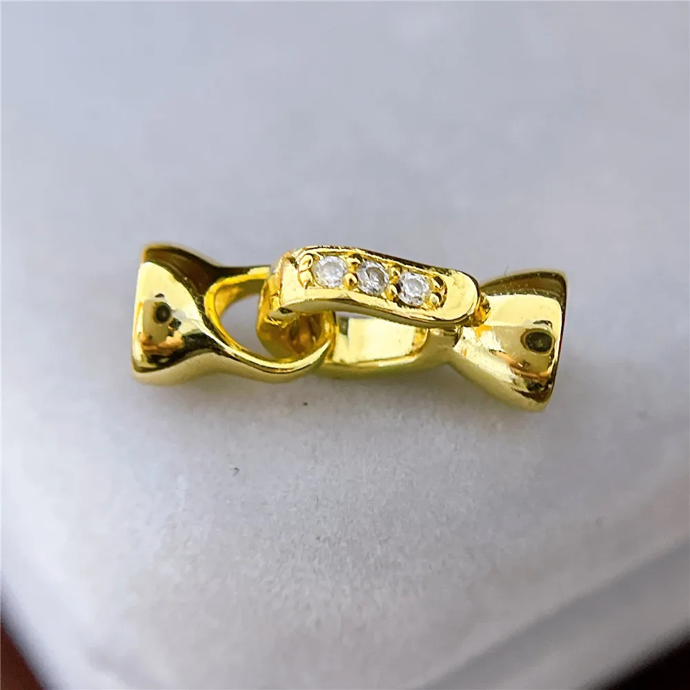 

Free Shipping 18k Real Gold Plated Pearl Bracelet Clasp Beads High Quality for DIY Jewelry Making Fastening Findings Accessories