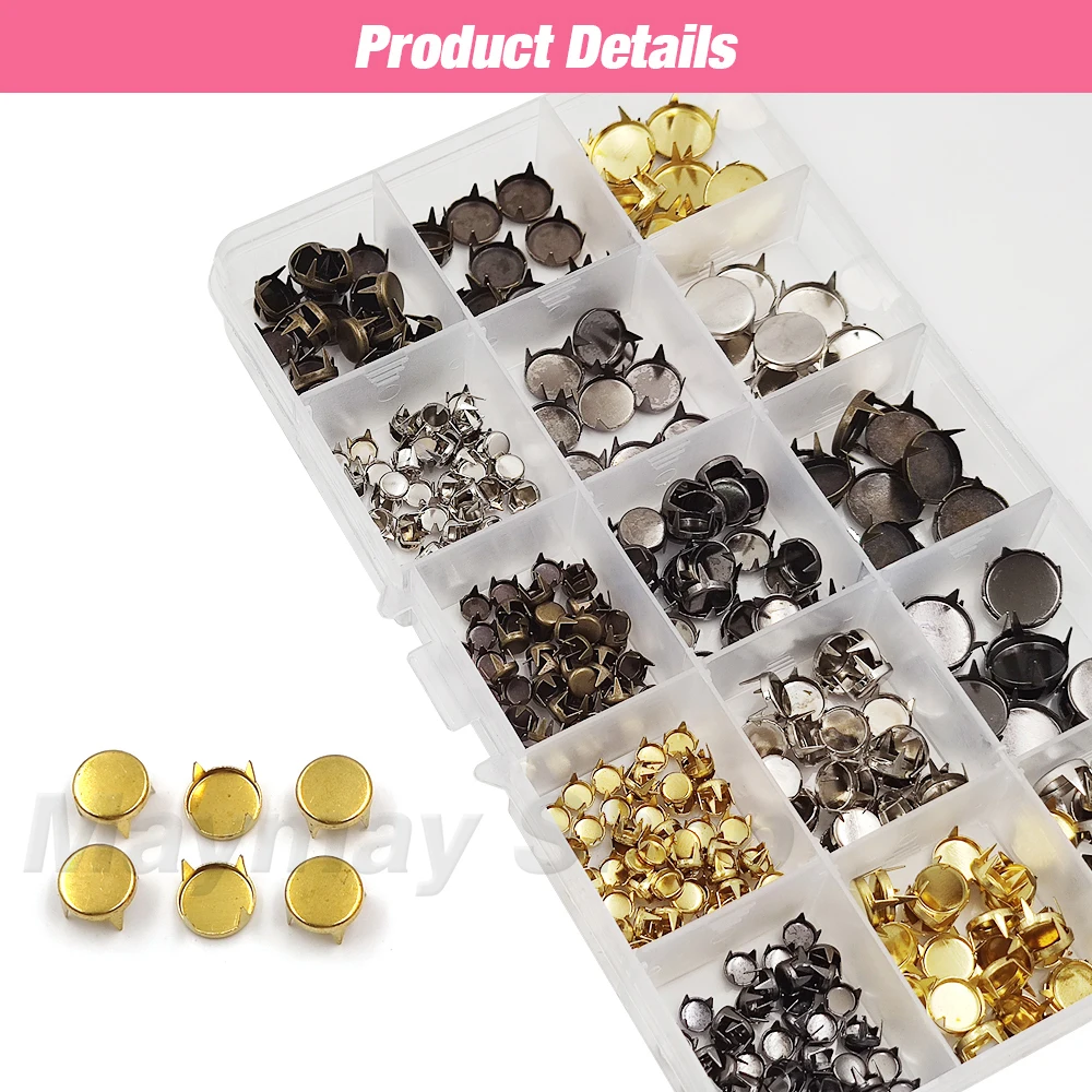 Наборы круглых плоских заклепок шипы шпильки гвоздики пресс-форма для рук