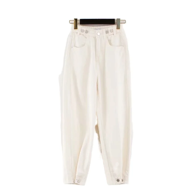 

Trousers Buttons Torre Pants Women' 2021 Autumn Straight Pants High Waist Women's Washing Jeans