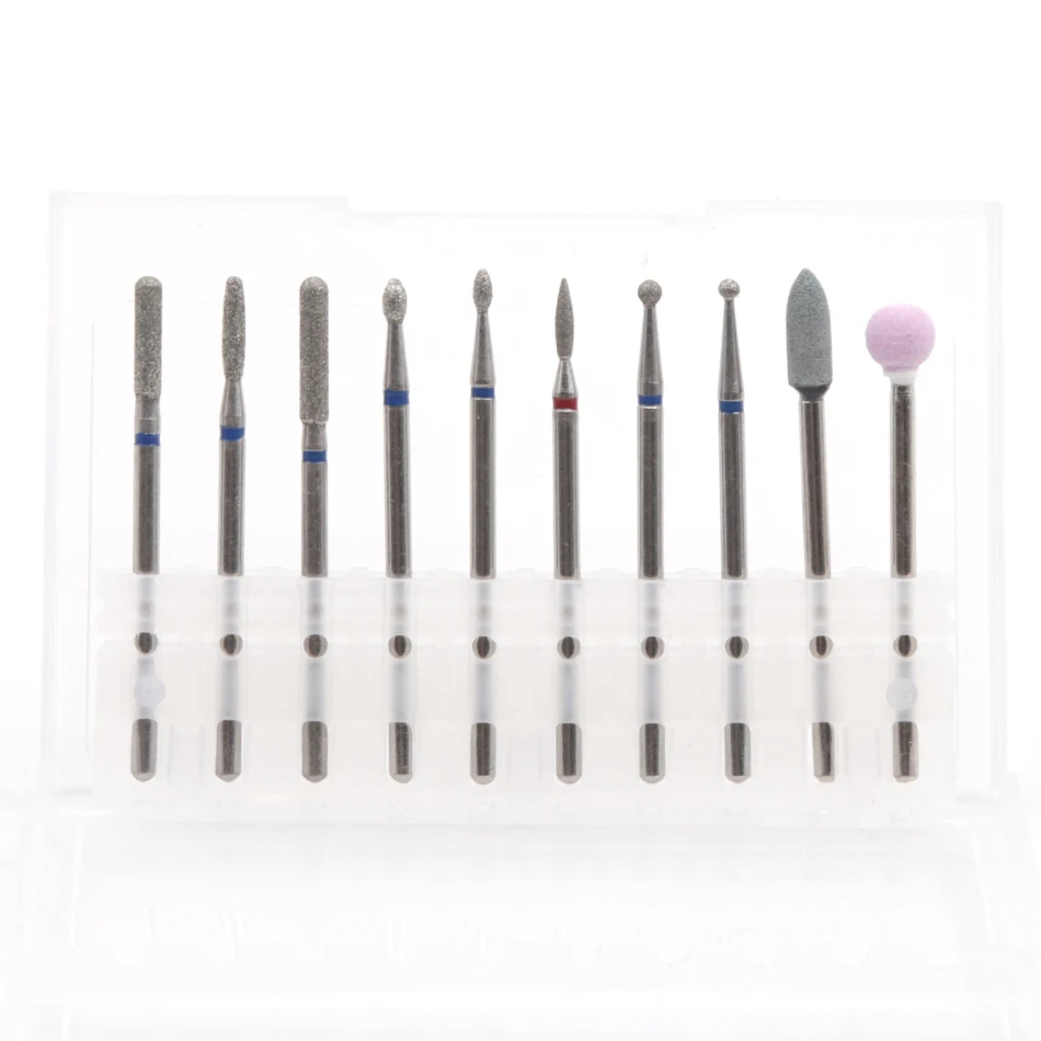 3 10PCS Diamond Cutters for Manicure Set Silicon Ceramic Nail Drill Bits Set Cutters for Nail Drill Machine Cutters for Pedicure - Цвет: 3