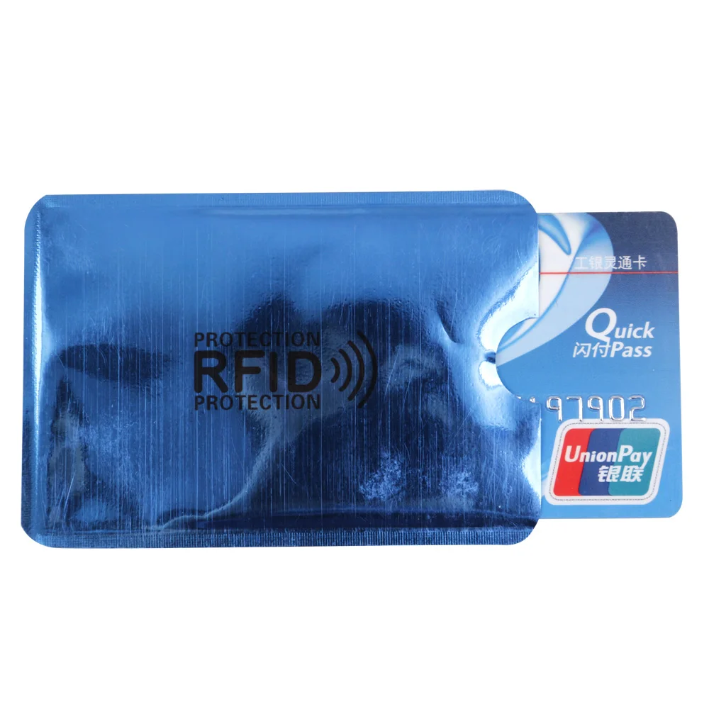 Синий 10 шт. RFID экранированный рукав карта блокировка 13,56 МГц IC карта защиты NFC карта безопасности Предотвращение неавторизованного сканирования - Цвет: Синий
