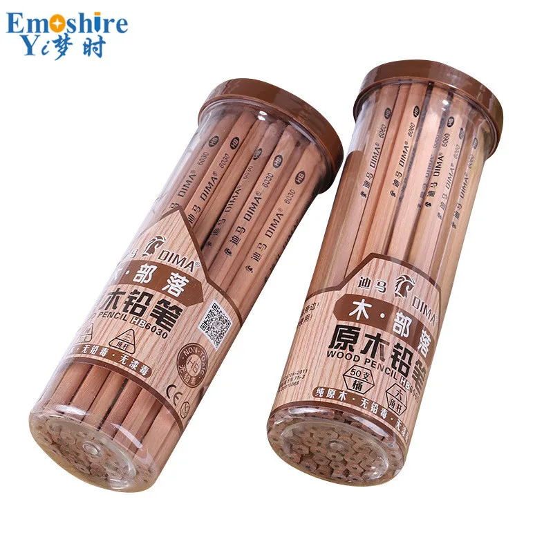 

Hexagonal Triangle 50 Pcs/Barrels Wood Pencil Stationery Wholesale Wooden Pencil Log0 HB 2B 2H Pencil Environmentally Q035