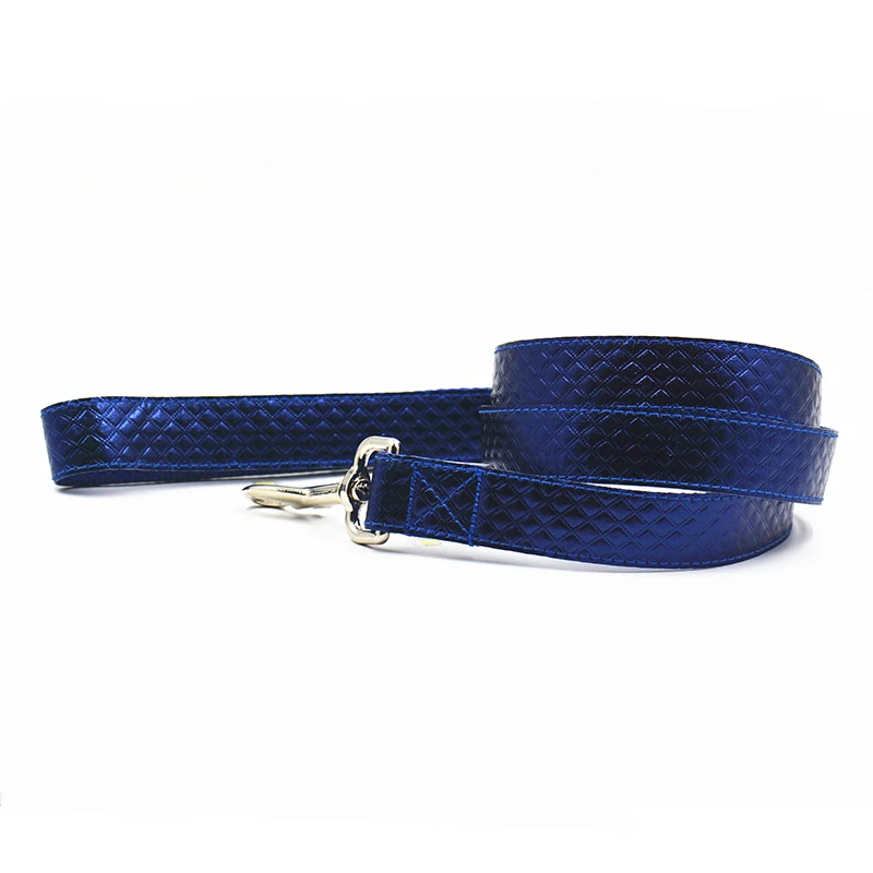 Новый Bling из искусственной кожи ошейник поводок синий для малых и средних собак