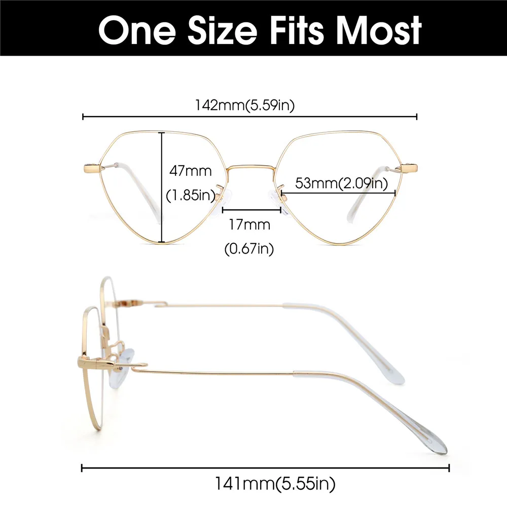 

JM Heart Blue Light Glasses for Women Metal Frame 0070