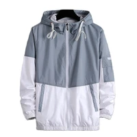 droppshipping mens windproof jackets spring patchwork running outerwear hooded plus size men windbreaker jacket