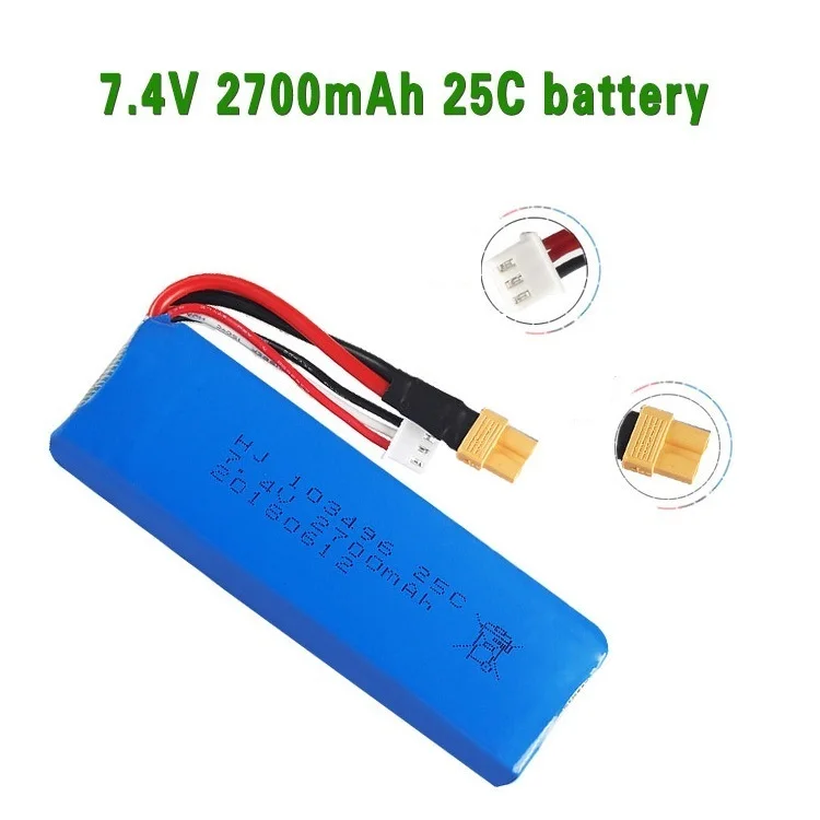 

Upgrade 7.4V 2700mAh Lipo Battery for MJX Bugs 3 B3 RC Quadcopter Spare Parts 7.4v Rechargeable Battery Upgrade 1800mah 25C 1Pcs