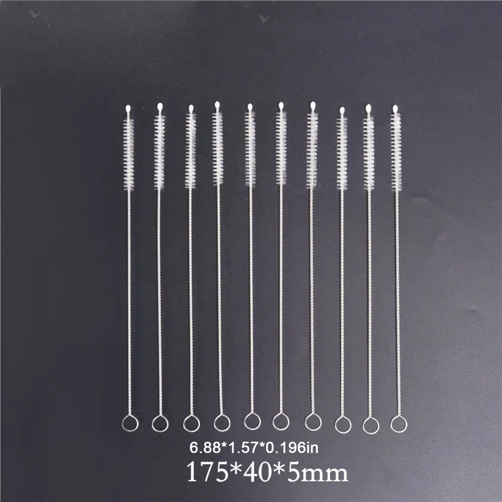 

10pcs Straw Cleaning Brush Multifunctional Long Straw Brush Nylon Tube Cleaner Household Kitchen Supply Cleaning Tool