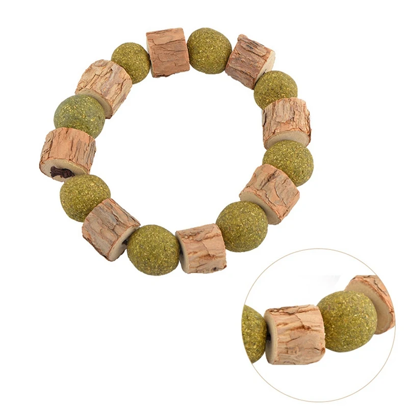 

Catnip Ball Catnip Toy Durable Elastic Necklace Chew Teeth Cleaning Toys for Cat Pet Cat Natural Wood