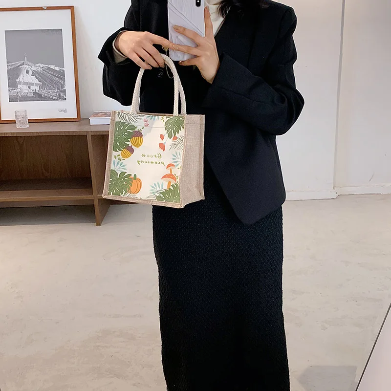 

2021 Fashionable Retro Cartoon Print Shoulder Messenger Bags High Quality Women Handbags Larger Capacity Bucket Bags Bolso Mujer