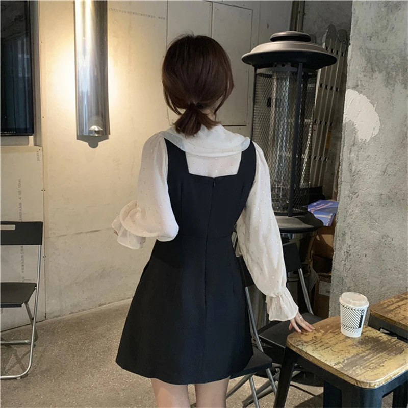 PERHAPS U Женский комплект из двух предметов без рукавов платье на бретельках черная