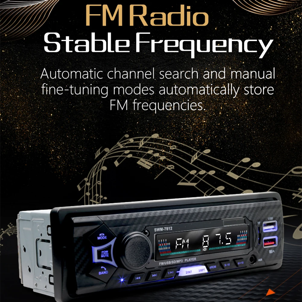 SWM-7812 автомобильное стерео Bluetooth-совместимое FM-радио 1 DIN головное устройство с