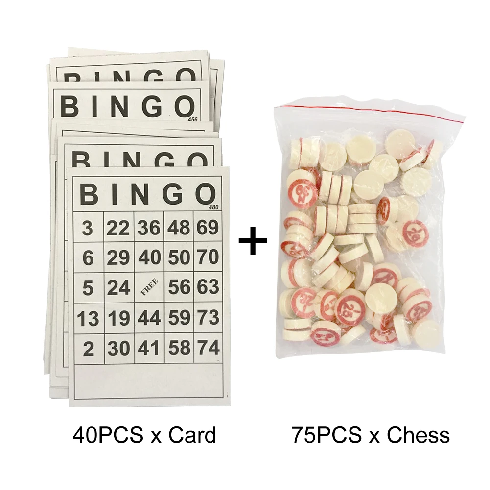 Деревянный набор Бинго игр игрушка 40 номер карты развивающая 75 шахматы забавная