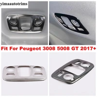 for peugeot 3008 5008 gt 2017 2022 reading light lamp sequin cover trim black silver stainless steel accessories interior