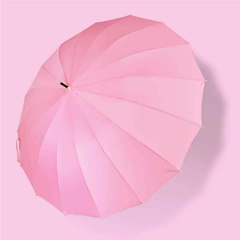 Curved Pink Женский Ветрозащитный Зонт от дождя женский зонтик с длинной ручкой двойной складной зонтик De Mujer зазор 50RR069 - Цвет: Curved Pink