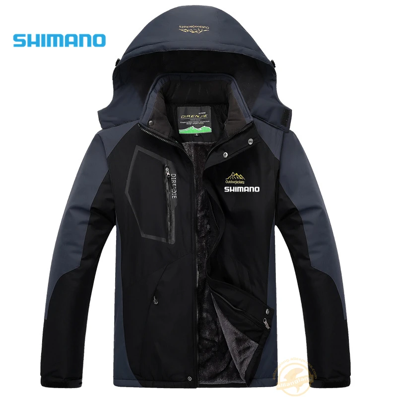 

Осенне-зимняя рыболовная одежда SHIMANO, уличные бархатные ветрозащитные высококачественные куртки для альпинизма и рыбалки, мужские походны...