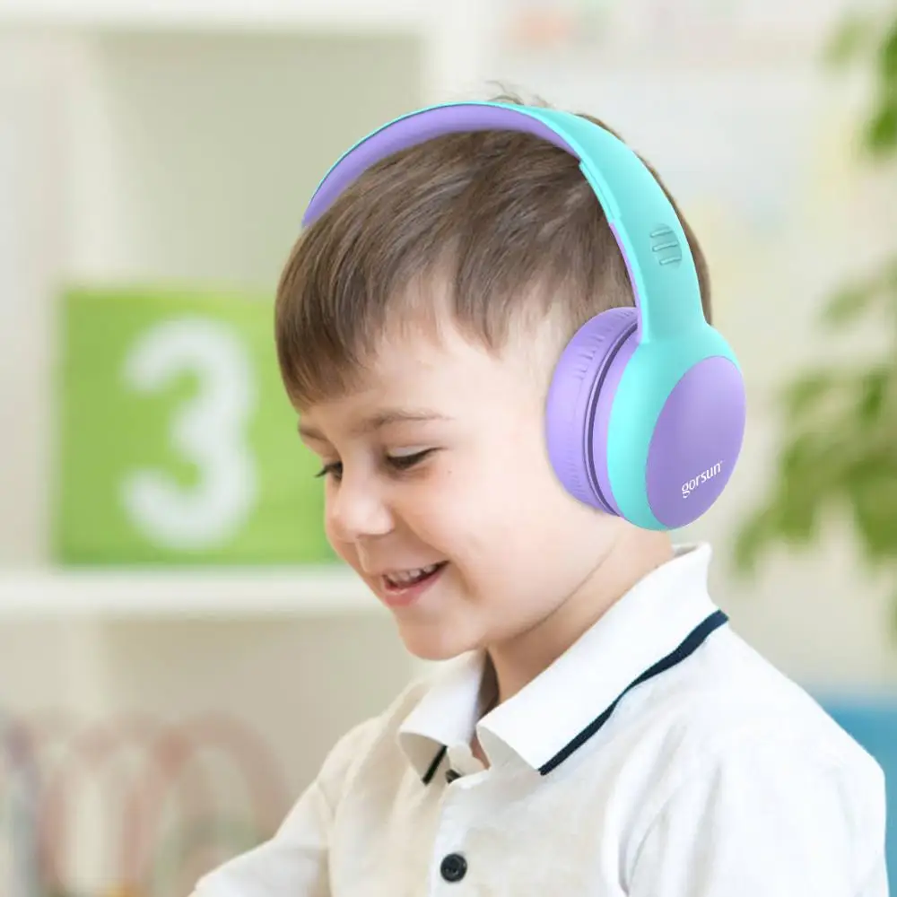 

gorsun Bluetooth Kids Headphones with 85dB Limited Volume, Wireless Bluetooth Headphones, Foldable Stereo Over-Ear Kids headsets
