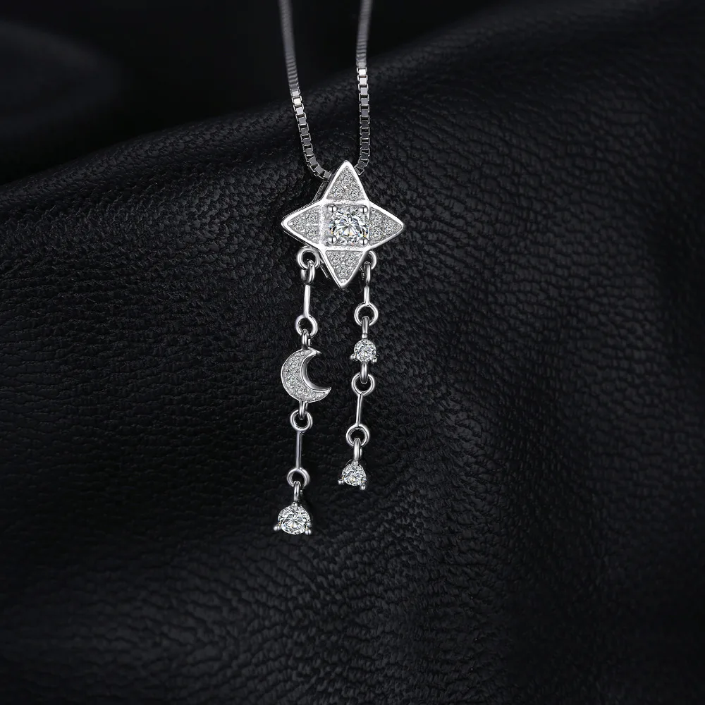 JPalace Star Moon Silver Pendant Necklace 925 Sterling Choker Statement Women Jewelry Without Chain | Украшения и аксессуары