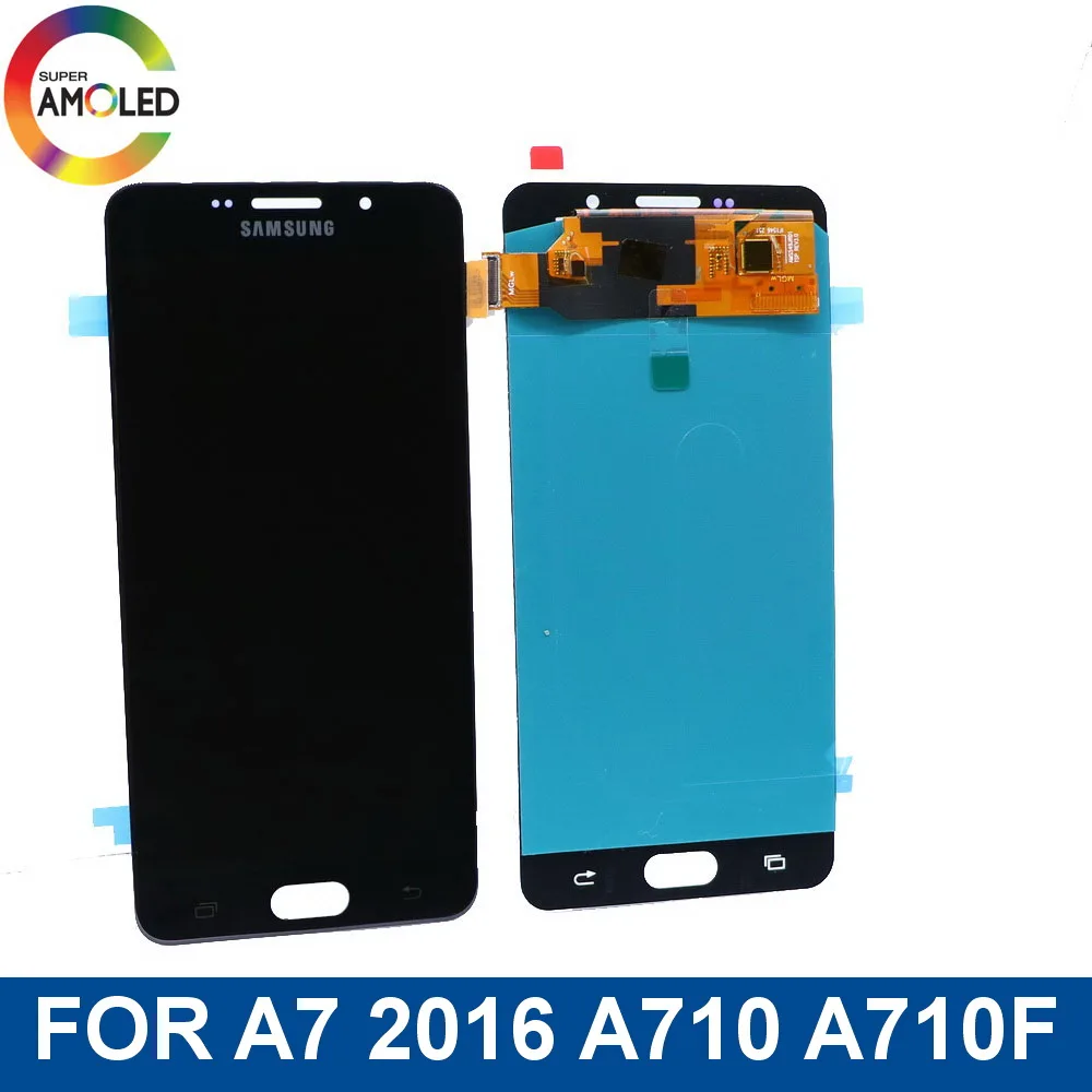 Super AMOLED LCD для Samsung Galaxy A7 2016 A710 A710F A710M мобильный телефон с сенсорным экраном в сборе
