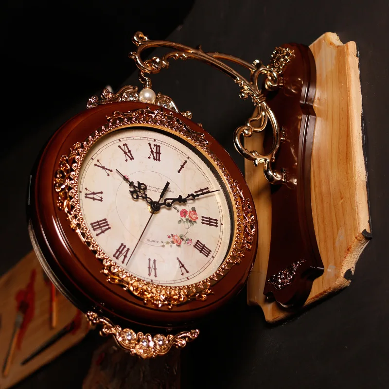 Двухсторонние настенные часы Saat Reloj Relogio de parede Duvar Saati кварцевые в творческом стиле