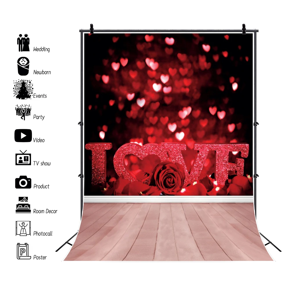 Фон для фотосъемки с изображением любовной розы на День Св. Валентина | Фоны
