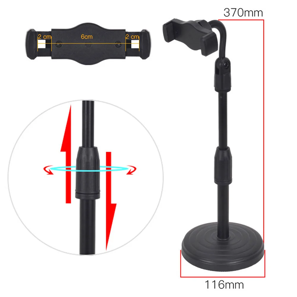 

Desktop Mobile Phone Holder Flexible Clip Cellphone Bracket For 4 inch Smartphone Black Adjustable