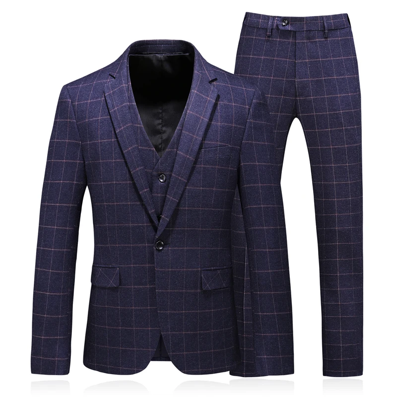 TIAN QIONG бренд Slim Fit Мужские свадебные костюмы элегантный костюм для мужчин черный синий костюм 3 шт. Homme Повседневный костюм мужской