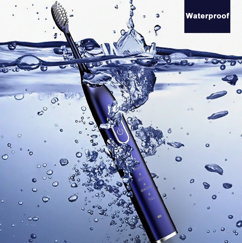 

Sonic Electric Toothbrush 6 Modes Deep Cleaning Waterproof Portable Adults Travel Tooth Brush With 10 Replacement Brush Heads