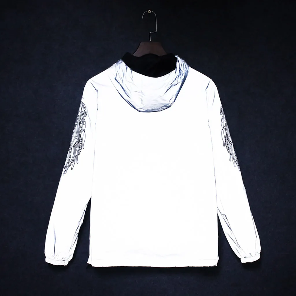 Светоотражающая ветровка Feitong для мужчин и женщин уличная куртка с капюшоном в