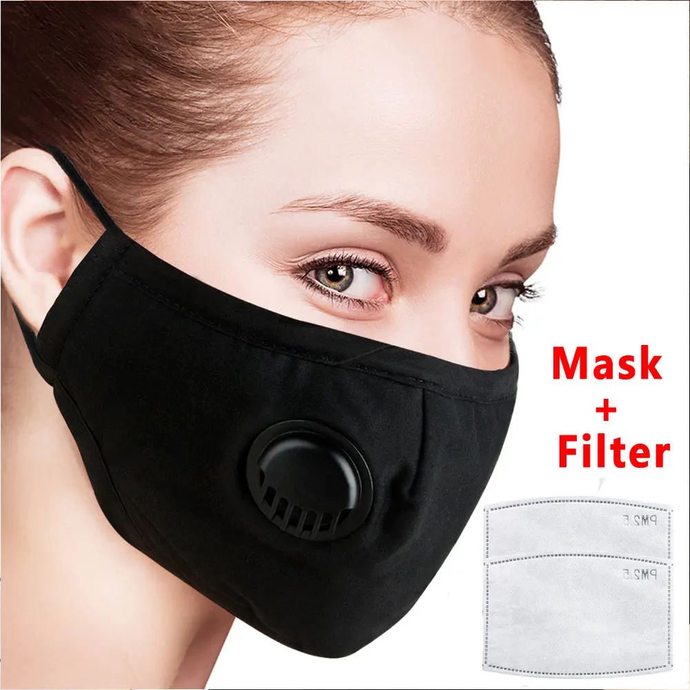 Респиратор маска с дыхательным клапаном 5 слоев углерода Моющийся хлопок