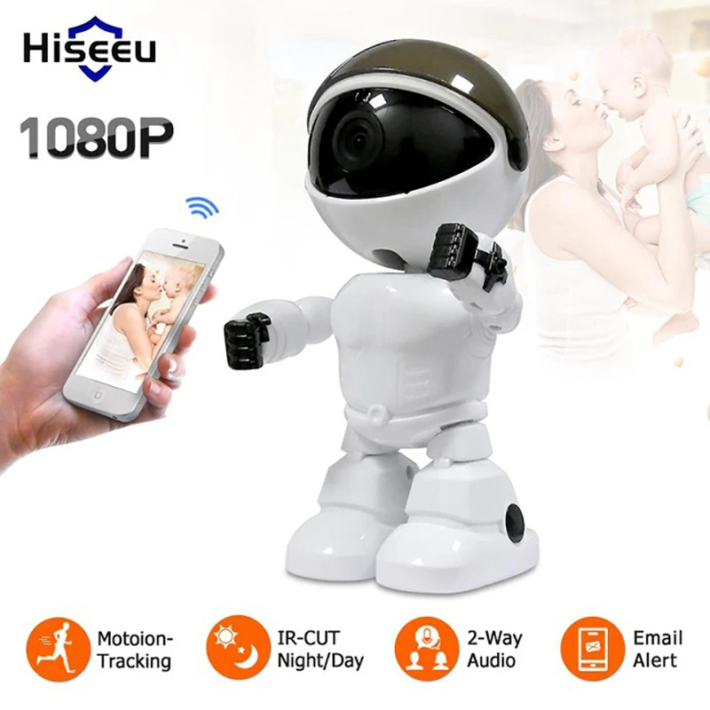 Hiseeu 2MP/1.3MP HD Беспроводной IP Камера Wi Fi робот 1080P Ночное видение сети CCTV