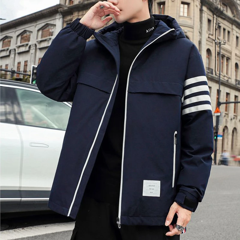 2020 Brand Mens New Fall Winter Down Jacket Long Sleeve Hooded Clothes Dust Coat Korean Style High Quality To Keep Warm Clothing