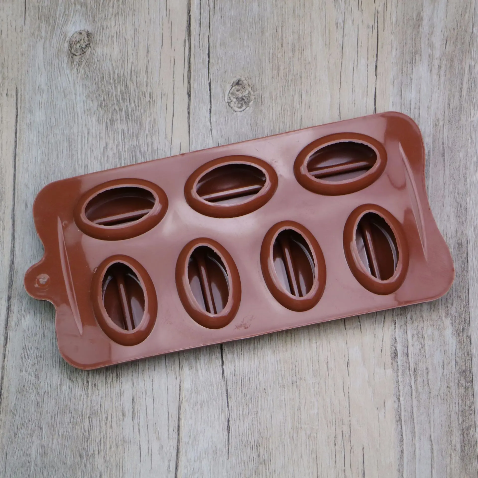 Силиконовая форма для шоколада 7 равномерных кофейных зерен сделай сам Желейный