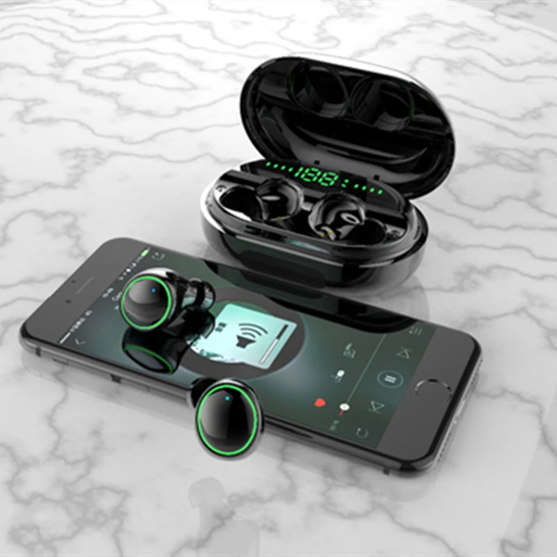 Портативные беспроводные Bluetooth наушники HD стерео Беспроводная Bluetooth гарнитура IPX8 наушники Bluetooth наушники 3500 мАч зарядная коробка