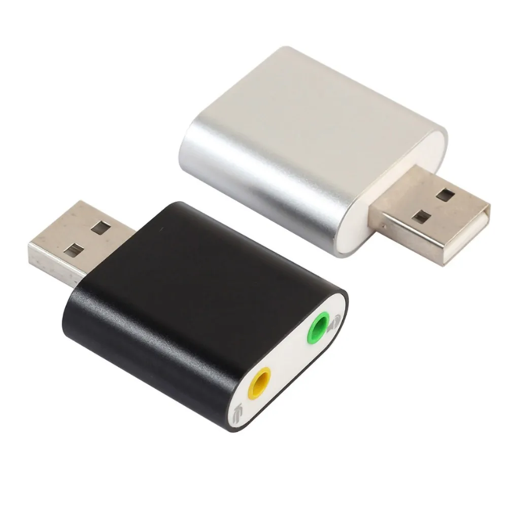 Внешний Звуковой адаптер с 2 портами и выходом 3 5 мм USB не требует драйвера стерео