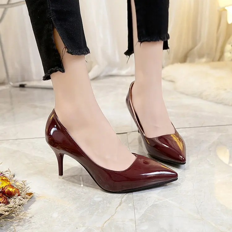 

2021 7cm Thin Heels Pumps Women Stiletto-heel Dress Heels Women Office Shoes Wedding Official Leisure Shoes Plus Big Size 42 43