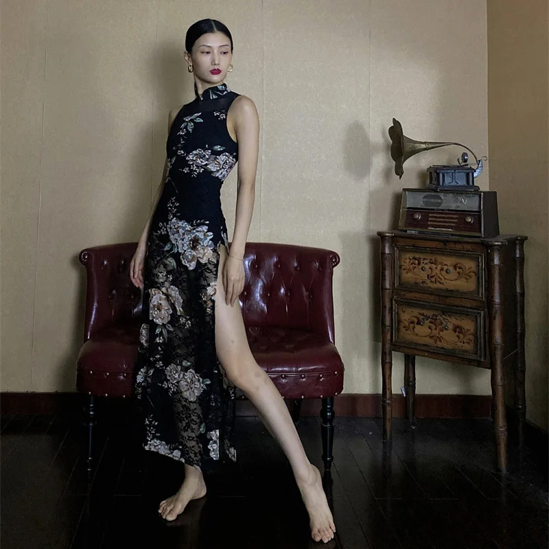 

Женское платье-Ципао в китайском стиле, танцевальный костюм для классических танцев