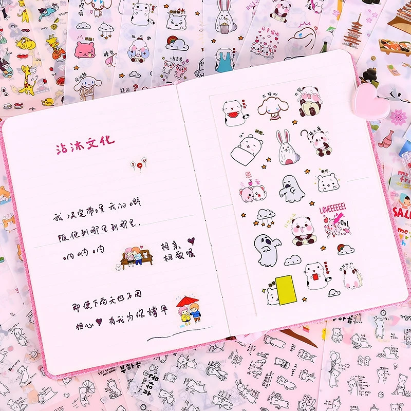 Мультяшные канцелярские наклейки упаковка сделай сам инструмент материал