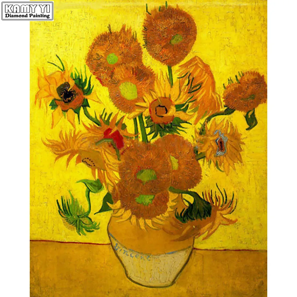 Полный набор для алмазной живописи сделай сам с изображением Ван Гога подсолнуха